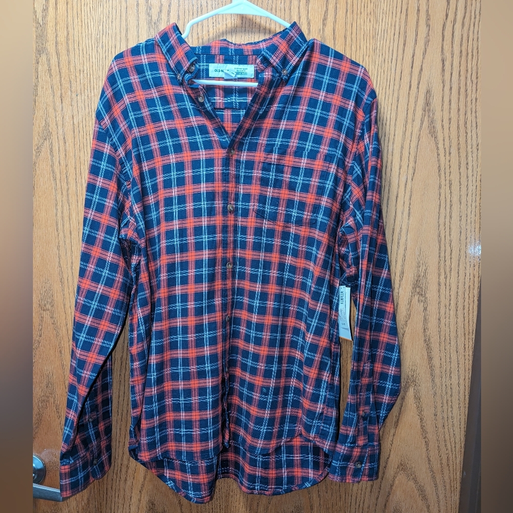 Old Navy Men's Plaid "built in flex" Everyday Shirt sz LG